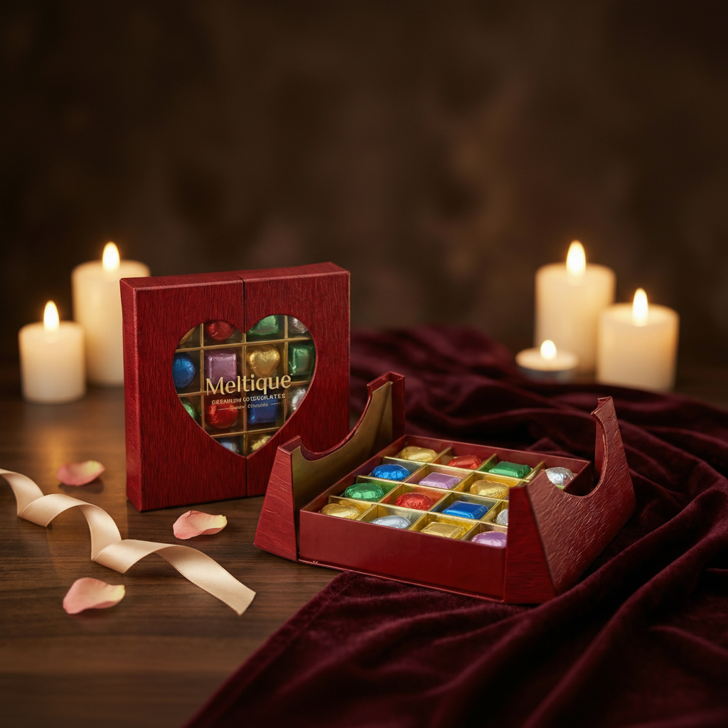 Wooden Assorted Chocolates Love Box